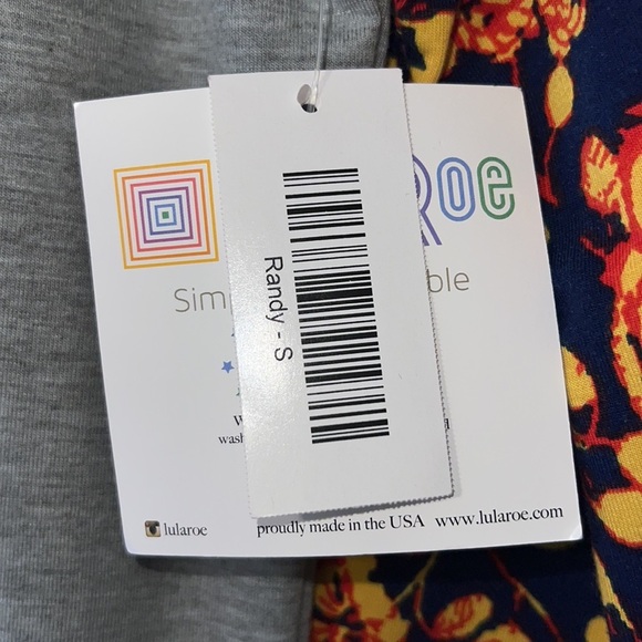 LuLaRoe small womens Randy raglan tee baseball tee 3/4 sleeves comfy floral NWT - Picture 6 of 11
